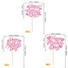 Rsstarxi 30 Pack Happy Mother's Day Cupcake Toppers Glitter Heart Mother Birthday Cupcake Picks Happy Mother's Day Cake Decortions for Best Mom Eve Mother's Day Birthday Party Supplies Pink view 2
