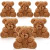 Aoriher 6 Pieces Mini Bear Plush Stuffed 4 Inch Small Bear Bulk Animal Toys for Baby Shower Party Favors Tiny Soft Doll Gifts for Graduation Keychain Bag Charm Supplies(Brown) view 1