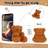 Aoriher 6 Pieces Mini Bear Plush Stuffed 4 Inch Small Bear Bulk Animal Toys for Baby Shower Party Favors Tiny Soft Doll Gifts for Graduation Keychain Bag Charm Supplies(Brown) view 2