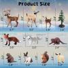 20PCS Plastic Forest Animals Figures, Realistic Woodland Creatures Figurines Miniature Toys Animal Tree Kit Wild Animal Toys Gift for Kids Toddlers, Party Favors Cake Topper Diorama Supplies view 4