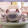 SQEQE Siamese Cat Plush, Cute Stuffed Animals Mommy with 4 Squishy Kitties, Soft Plush Pillow Gifts for Kids view 2