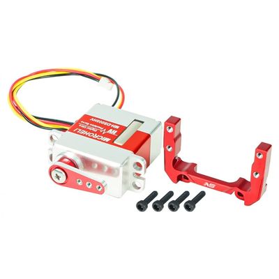 NexxSpeed Precision HV Micro Servo Full Metal Gear w/Servo Mount (RED) - FMS FCX24