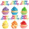 YCTHUNFISH 24 Pack Happy Birthday & Baby Shower Multi-colored Glitter Cupcake Toppers view 1