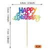 YCTHUNFISH 24 Pack Happy Birthday & Baby Shower Multi-colored Glitter Cupcake Toppers view 2