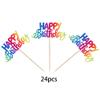 YCTHUNFISH 24 Pack Happy Birthday & Baby Shower Multi-colored Glitter Cupcake Toppers view 3