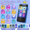 Kids Phone Toy for 3 4 5 6 Year Old, Touchscreen Kids Cell Phone Dual Camera with Music Player Flashlight Puzzle Games Alarm Learning Toys Christmas Birthday Gifts for Boys Ages 3-6 with SD Card Blue view 2