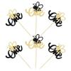 24Pcs Bumble Bee One Cupcake Toppers Glitter 1st Birthday Party Cupcake Picks Decorations for Bee Theme Baby Shower Kids First Birthday Party Supplies view 3