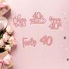 30 Pack Happy 40th Birthday Cupcake Toppers - Rose Gold Glitter Forty Cheers to 40 Years Old Birthday Cupcake Picks for Anniversary Party Cake Decorations view 4