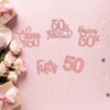 30 Pack Happy 50th Birthday Cupcake Toppers Rose Gold Glitter Fifty Cheers to 50 Years Old Birthday Cupcake Picks for 50th Anniversary Party Cake Decorations Supplies view 4