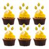 25Pcs Bumble Bee Cupcake Toppers Resin Little Figurine Bee Cupcake Picks Oh Babee Cake Decorations for Bee Theme Baby Shower Kids Boys Girls Birthday Party Decoration Supplies view 1
