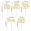 30 Pack Happy 30th Birthday Cupcake Toppers Gold Glitter Thirty Cheers to 30 Birthday Cupcake Picks for Happy 30th Anniversary Party Cake Decorations Supplies view 2