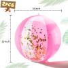 FUTUREPLUSX 2PCS Glitter Beach Balls, 16 Inch Inflatable Pool Toys, for Beach Party Favor view 4