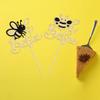24Pcs Bumble Bee Cupcake Toppers Glitter Oh Babee Cupcake Picks Oh Baby Cupcake Pick Decorations for Bee Theme Baby Shower Kids Birthday Party Decorations Supplies view 4