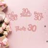 30 Pack Happy 30th Birthday Cupcake Toppers Rose Gold Glitter Thirty Cheers to 30 Cupcake Picks for Happy 30th Anniversary Party Cake Decorations Supplies view 4