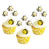 24Pcs Bumble Bee Cupcake Toppers Little Figurine Bee Cupcake Picks Oh Babee Cake Decorations for Bee Theme Baby Shower Kids Boys Girls Birthday Party Decoration Supplies view 1