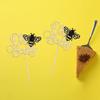 Ephlyn 24Pcs Bumble Bee Cake Toppers, Gold Glitter Cupcake Picks for Birthday, Baby Shower, Kids Party Decorations view 4