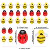 24Pcs Bumble Bee Cupcake Toppers Resin Ladybug Little Figurine Bee Cupcake Picks Oh Babee Cake Decorations for Bee Theme Baby Shower Kids Boys Girls Birthday Party Decoration Supplies view 2