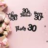 30 Pack Happy 30th Birthday Cupcake Toppers Black Glitter Thirty Cheers to 30 Birthday Cupcake Picks for Happy 30th Birthday Anniversary Party Cake Decorations Supplies view 4