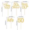 30 Pack Happy 50th Birthday Cupcake Toppers Gold Glitter Fifty Cheers to 50 Years Old Birthday Cupcake Picks for 50th Anniversary Party Cake Decorations Supplies view 2