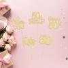 30 Pack Happy 50th Birthday Cupcake Toppers Gold Glitter Fifty Cheers to 50 Years Old Birthday Cupcake Picks for 50th Anniversary Party Cake Decorations Supplies view 4