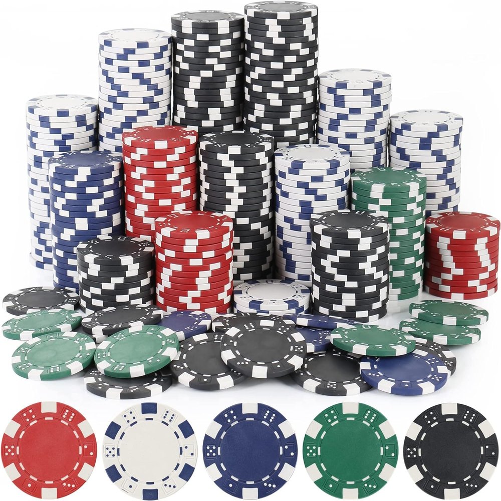 LUOBAO 11.5 Gram Poker Chips Casino Poker Chip for Texas Hold'em, Blackjack Chips,Casino Poker Games Kit,Bulk Poker Chips Set for Card Board Game,Gambling Chips