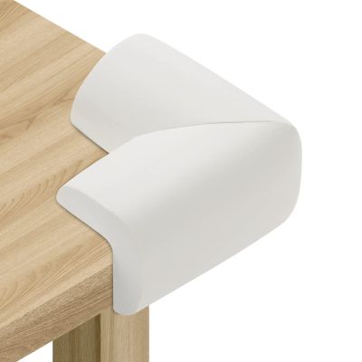 8 Pack Soft Corner Protector Baby Proofing Edge and Corner Guards, Safety Pre-Taped Rubber Foam,Child Safety Furniture Bumper, Corner Protectors for furniturey, Soft Sponge Table Corners, White