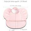Bibtique Ruffle Smock Bibs For Babies 6-24 Months - Waterproof Food Catcher Bibs With Pocket - Mess Proof Baby Eating Bibs view 3