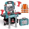 Deejoy Kids Tool Bench with Realistic Tools and Electric Drill, 79 Pcs Realistic Toy Tools with Clothes, Toddler Tool Bench Learning Gift for Boys & Girls Age 3-5 (Green) 32x26.6x14.4 in view 1