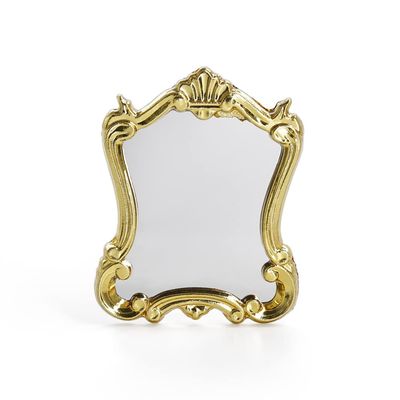 Odoria 1/12 Miniature Wall Mirror Dollhouse Decoration Accessories, Gold