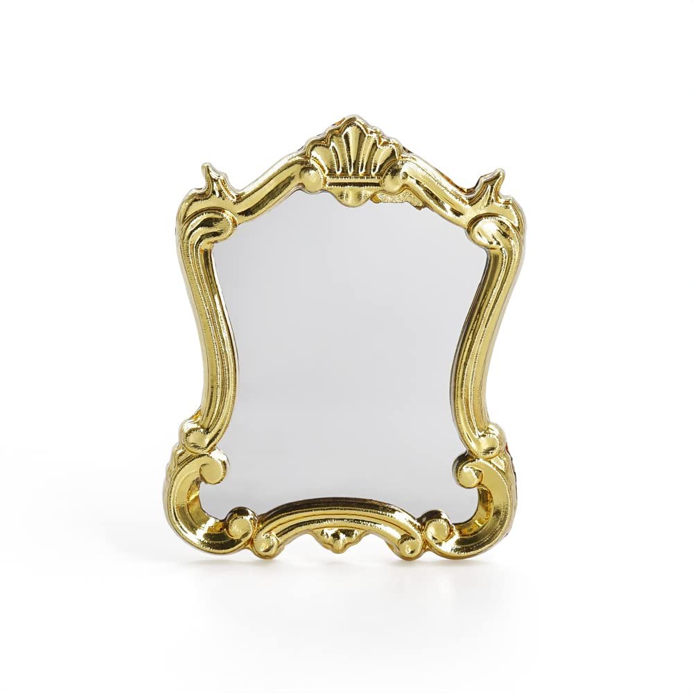 Odoria 1/12 Miniature Wall Mirror Dollhouse Decoration Accessories, Gold
