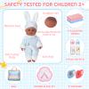 Jerify 10 Pcs Realistic Twin Baby Dolls Toy Set Include 2 Pcs 12 Inch Baby Dolls, Feeding Set, Pacifiers, Doll Diapers, Bags, Milk Bottles Removable Outfit for Toddler Kids 6+ Gift(Black) view 3
