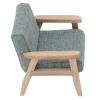 Dollhouse Couch Miniature Large Sofa,Miniature Dollhouse Chair,Miniature Living Room Furniture Armchair, 1:12 Miniature Japanese Style Single Fabric Armchair Sofa(Gray Green Wood) view 2