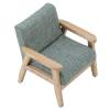 Dollhouse Couch Miniature Large Sofa,Miniature Dollhouse Chair,Miniature Living Room Furniture Armchair, 1:12 Miniature Japanese Style Single Fabric Armchair Sofa(Gray Green Wood) view 3