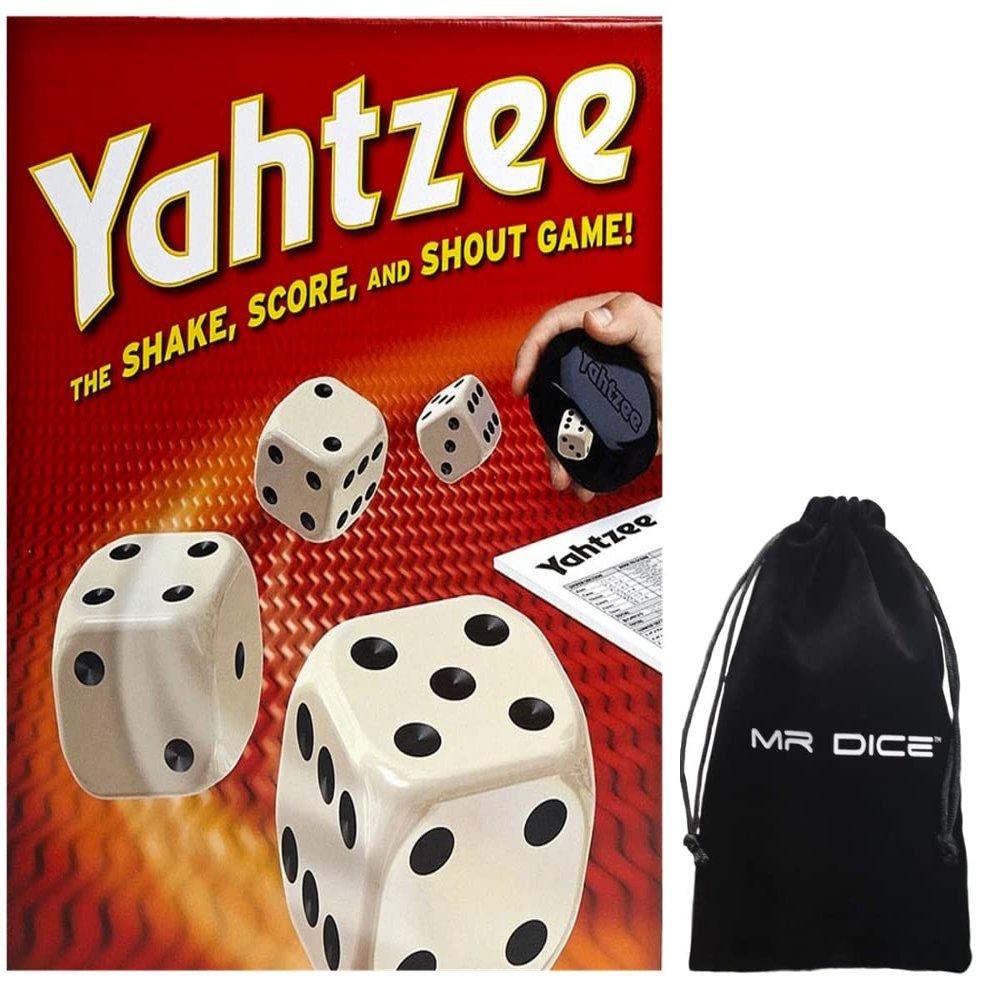 Mr Dice Classic Dice Game - Card Board Games for Family Night Bundle Drawstring Bag