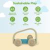 PlanToys Vroom Car Wooden Push Toy for Toddlers | Eco-Friendly Toddler Push Car for Indoor Play | Montessori Fine Motor Learning Toys for Kids view 3