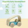PlanToys Vroom Car Wooden Push Toy for Toddlers | Eco-Friendly Toddler Push Car for Indoor Play | Montessori Fine Motor Learning Toys for Kids view 4