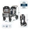 Keenz XC EVO - Luxury 2 Passenger Stroller Wagon for Kids | Foldable 2 Passenger Quad Seater with Adjustable Canopy | Gray view 2