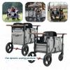 Keenz XC EVO - Luxury 2 Passenger Stroller Wagon for Kids | Foldable 2 Passenger Quad Seater with Adjustable Canopy | Gray view 3