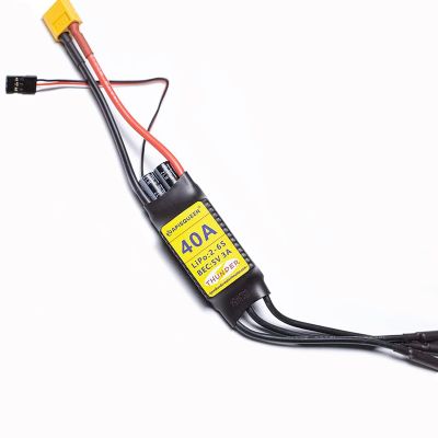 ApisQueen 40A ESC 2-6S LiPo Brushless Electric Speed Controller with BEC XT60 & 4.0mm Plug for RC Drone Airplane Model
