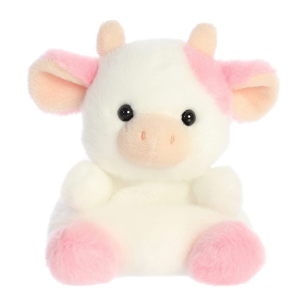 Aurora Adorable Palm Pals Belle Strawberry Cow Stuffed Animal - Fun Collectible Plush for Kids and Adult Collectors - Perfect for Decorating Rooms and Birthday Gifts - Pink 6 Inches