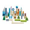 PlanToys Urban City Blocks Wooden Montessori Construction Set | Imagination, Creative Play and Early Language Exploration | Eco Friendly Building Block Set with 45 Pieces view 1