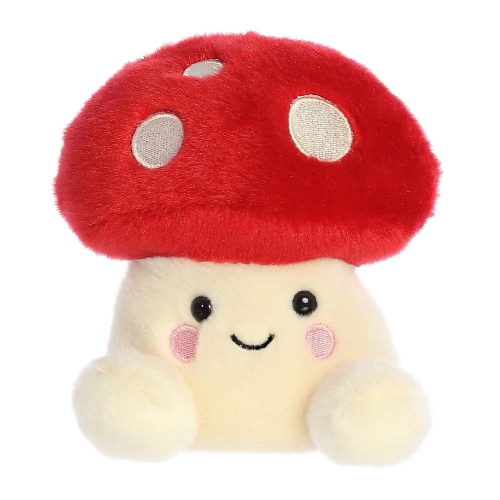 Aurora Adorable Palm Pals Amanita Mushroom Stuffed Animal - Fun Collectible Plush for Kids and Adult Collectors - Perfect for Decorating Rooms and Birthday Gifts - Red 5 Inches