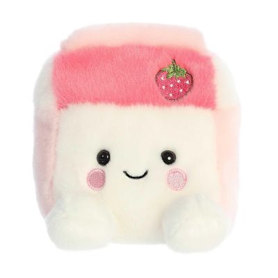 Aurora Adorable Palm Pals Fresa Strawberry Milk Stuffed Animal - Fun Collectible Plush for Kids and Adult Collectors - Perfect for Decorating Rooms and Birthday Gifts - Pink 5 Inches
