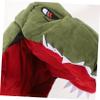 1pc Dinosaur Hat Headgear Roleplay Costume Stuffed Animals Green Outfit Prank Birthday Animal Scarf Cap Animal Hood Hat Photo Prop Festival Hat Party Headgear Green Plush view 2