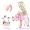 BNUZEIYI 17Pcs 18 Inch Girl Doll Clothes and Accessories Doll Accessories Travel Play Set with Travel Pillow Camera for 18 Inch Dolls Gift for Girls view 3
