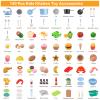130Pcs Kitchen Playset, Toddler Pretend Cooking Play Pots, Pans, Utensils Cookware, Daily Food Fruit Veges, Shopping Storage Basket, Dessert, Prop Money, Learning Gift for Child (Blue) view 2