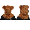 Yesness Realistic Furry Halloween Horror Mask Plush Bear Costume with Moving Jaw, Mouth Moveable Bear Head Mask for Halloween Party Cosplay Costume, Grey (Brown) view 3