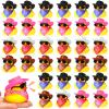 36 Set Cowboy Rubber Duck Mini Yellow Duckies Bath Party Toy Tiny Ducks Bathtub Toy with Cowboy Hat Paisley Bandanas Sunglasses for Summer Baby Shower Birthday Swimming Party (Cute Style) view 1