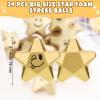 Deekin 24 Pieces 3.1 Inch Star Stress Balls Gold Mini Foam Ball Star Stress Toys Bulk Stress Relief Gifts for Coworkers Adult Goodie Bag Stuffers Teen Party Favors School Office Award(Smile Face) view 2