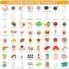 130Pcs Kitchen Playset, Toddler Pretend Cooking Play Pots, Pans, Utensils Cookware, Daily Food Fruit Veges, Shopping Storage Basket, Dessert, Prop Money, Learning Gift for Child (Pink) view 2